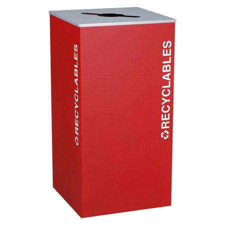 EX-CELL KAISER Ex-Cell Kaiser RC-KD36-R RBX 36 Gallon Square Recycling Receptacle; Ruby RC-KD36-R RBX